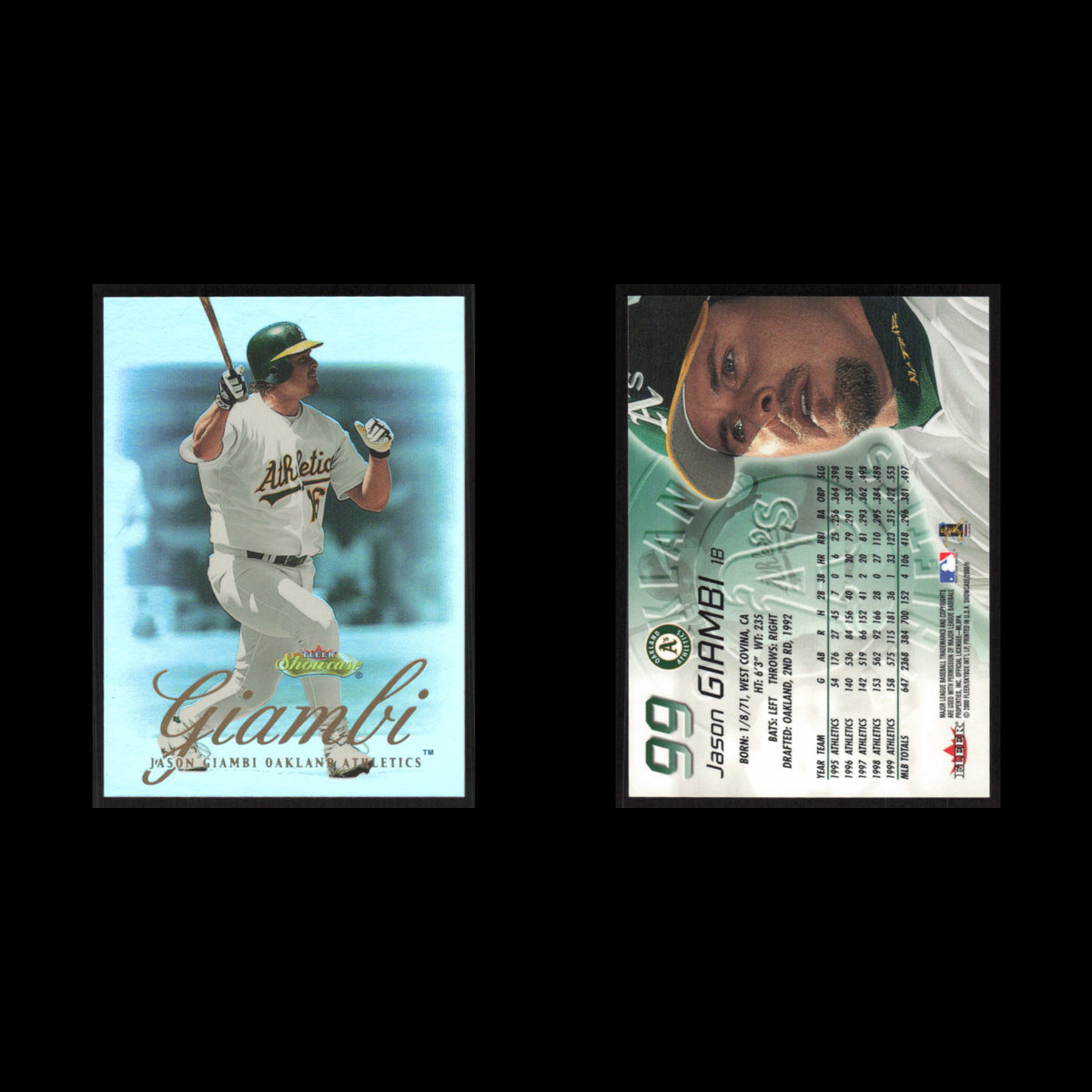 Jason Giambi #99 2000 Fleer Showcase Oakland Athletics Baseball Card MLB NM