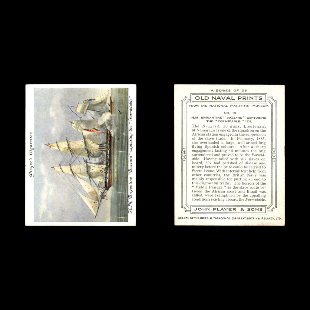 HM Brigantine Buzzard  and Formidable #19 1936 Baseball Card MLB EX