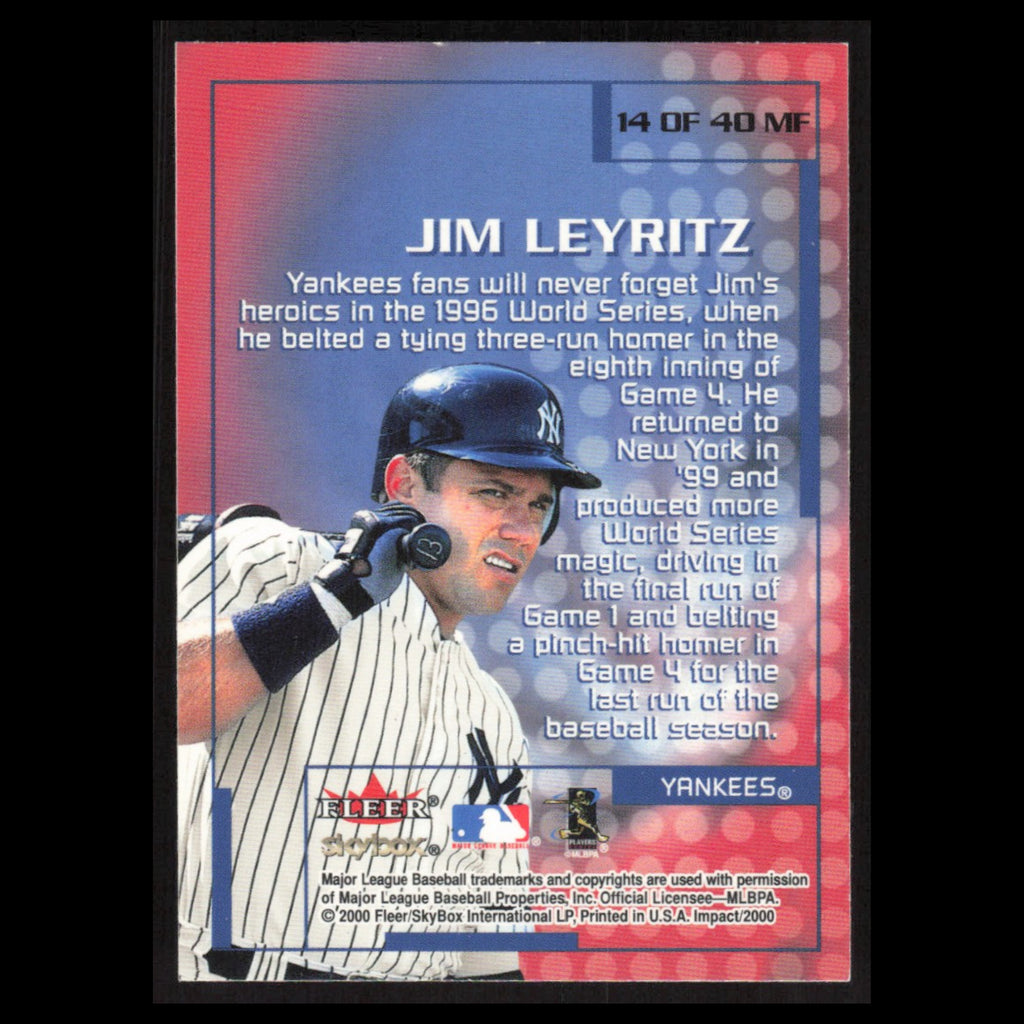 Jim Leyritz #14MF 2000 Fleer Impact Mighty Fine in 99 New York Yankees Baseball