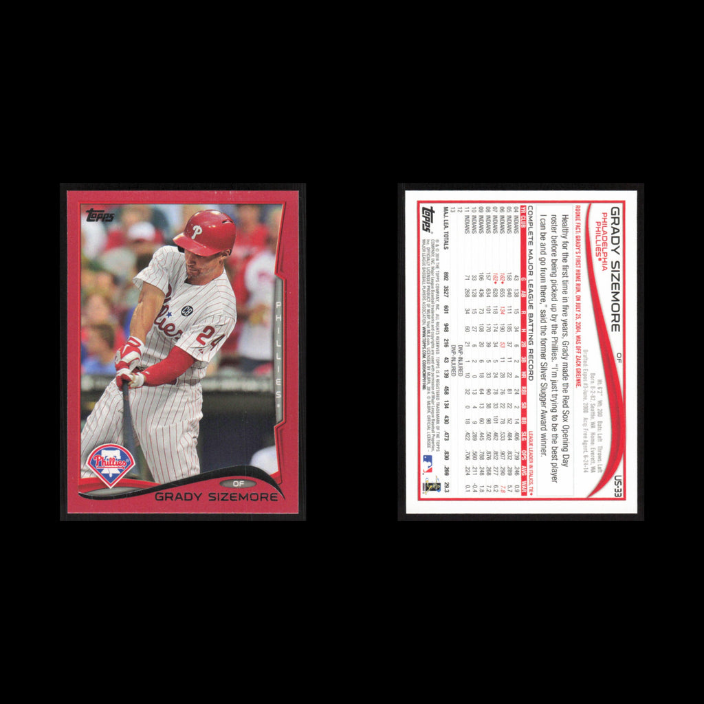 Grady Sizemore #US-33 2014 Topps Update Boston Red Sox Baseball Card MLB NM