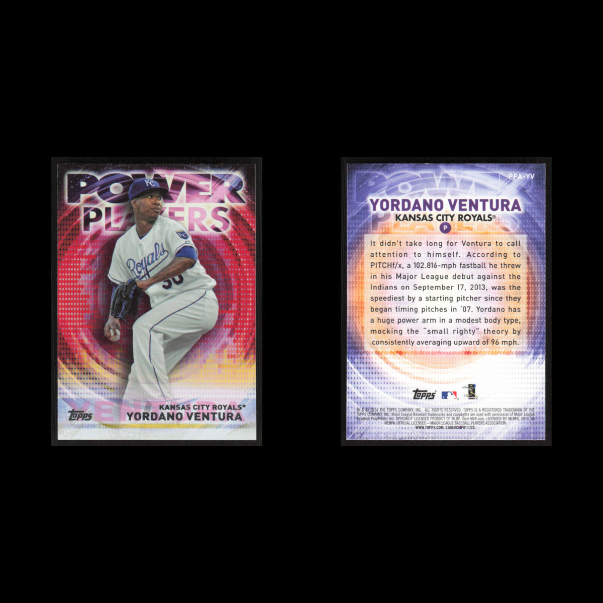 Yordano Ventura #PPA-YV 2014 Topps Update Power Players Kansas City Royals Card