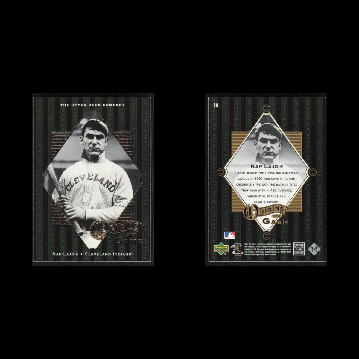 Nap Lajoie #60 2001 Upper Deck Hall of Famers Cleveland Indians Baseball Card NM
