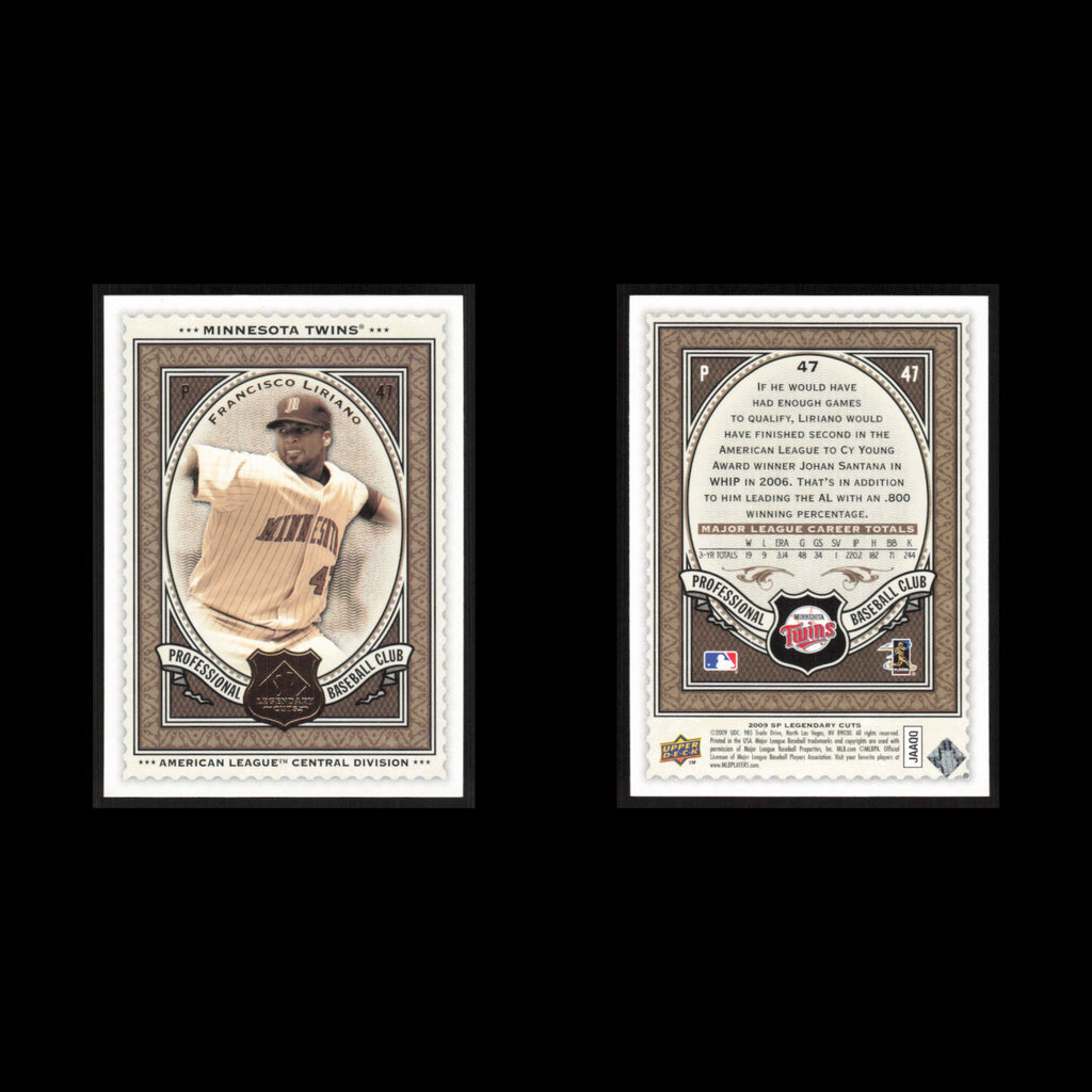 Francisco Liriano #47 2009 Upper Deck Legendary Minnesota Twins Baseball Card NM