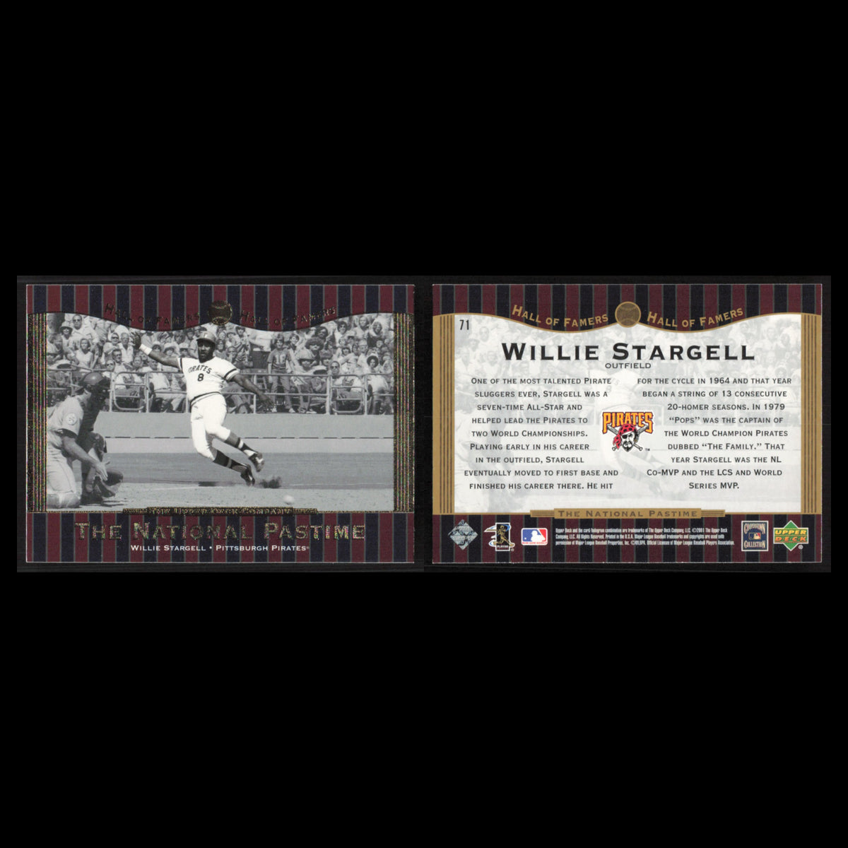 Willie Stargell #71 2001 Upper Deck Hall of Famers Pittsburgh Pirates Baseball