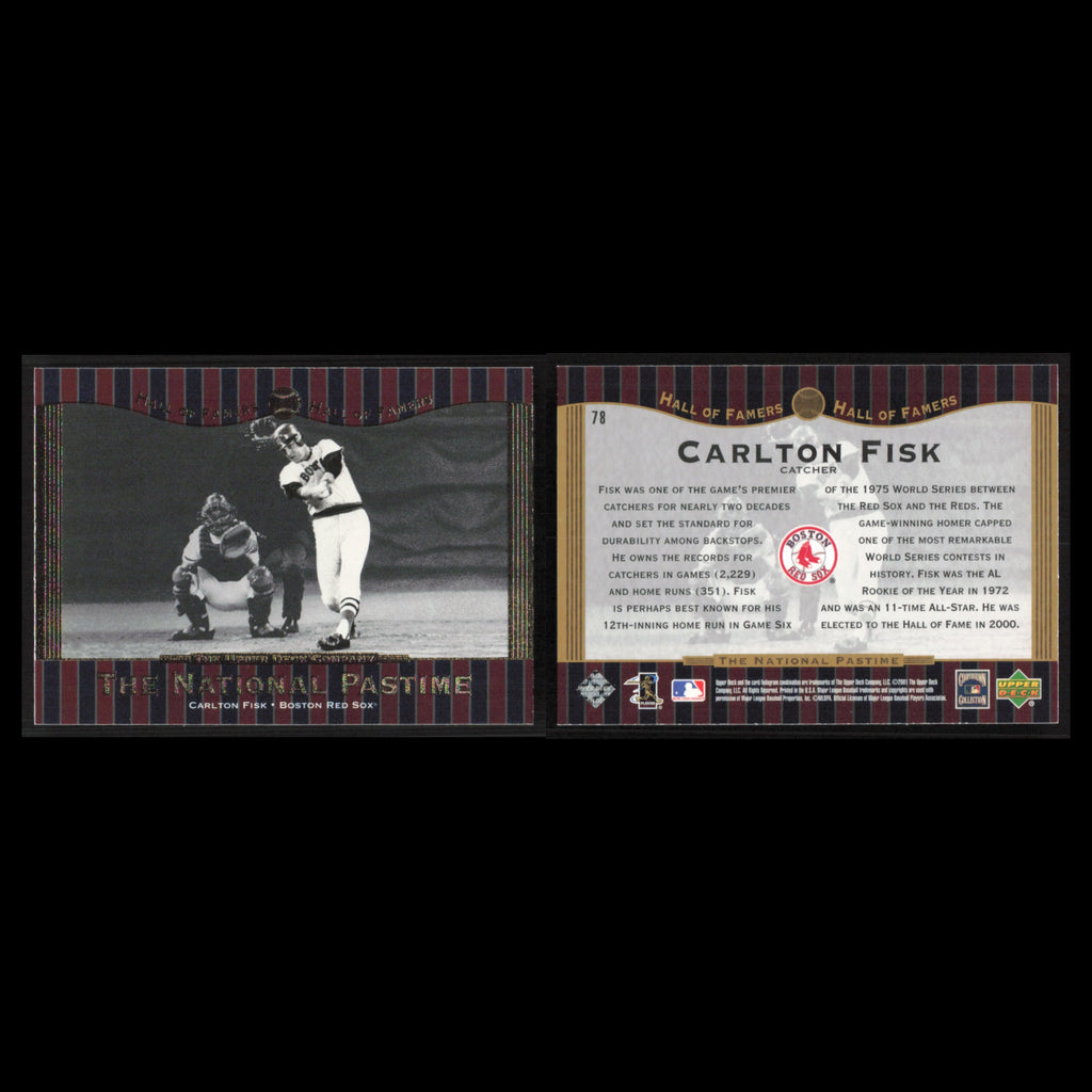 Carlton Fisk #78 2001 Upper Deck Hall of Famers Boston Red Sox Baseball Card MLB