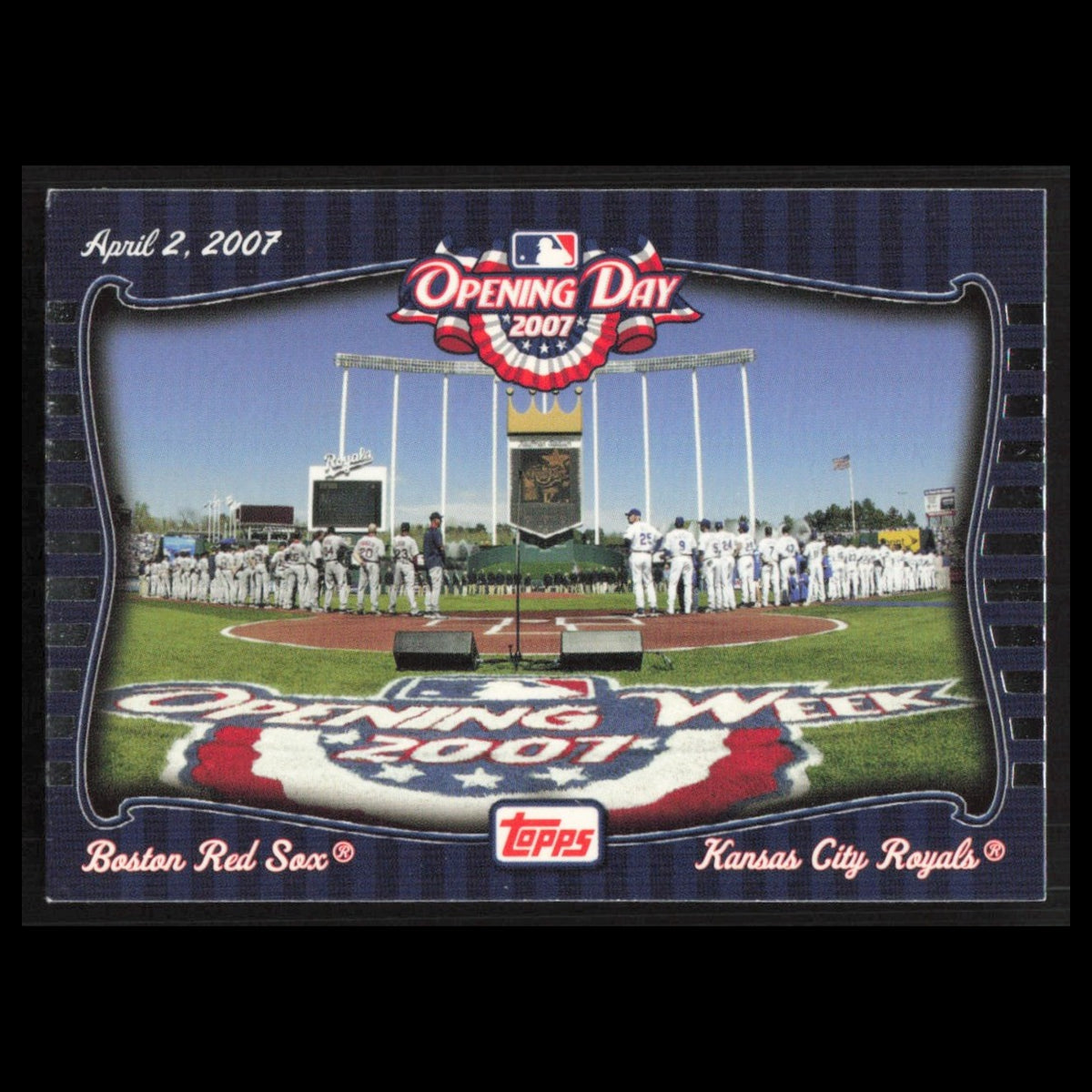 Kauffman Stadium #OD10 2007 Topps Opening Day Red Sox V Royals Baseball Card MLB