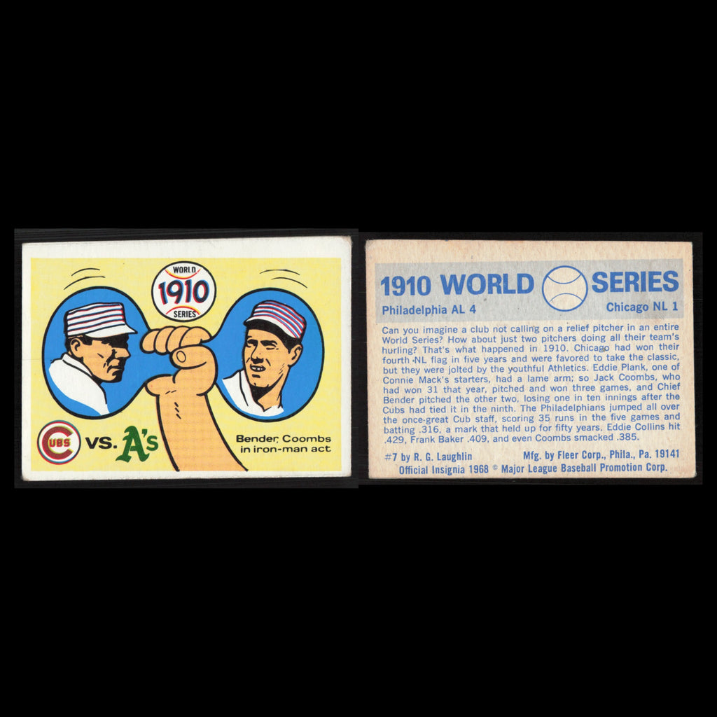 1910 Chicago Cubs v Philadelphia As #7 1971 Fleer Laughlin World Series Baseball
