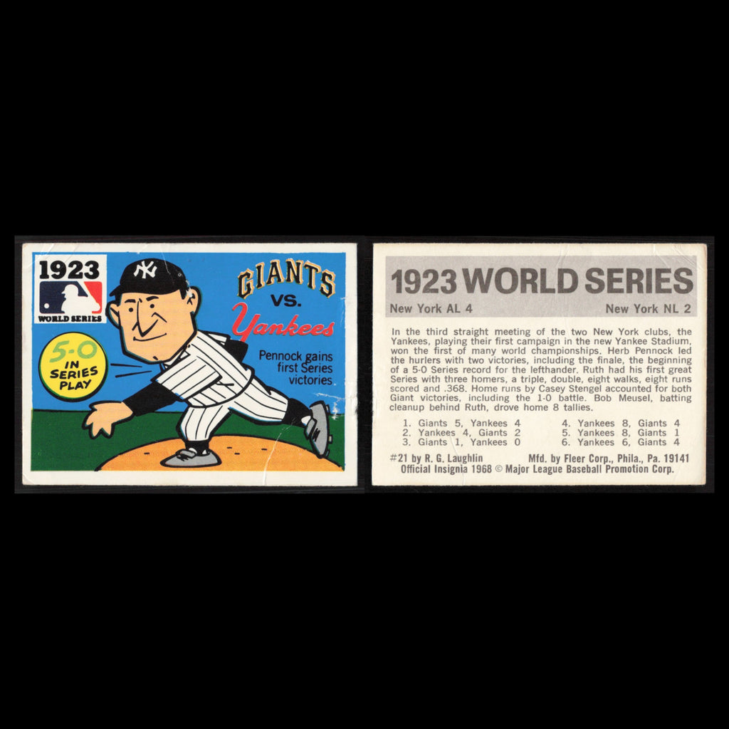 1923 NY Giants v NY Yankees #21 1971 Fleer Laughlin World Series Baseball Card