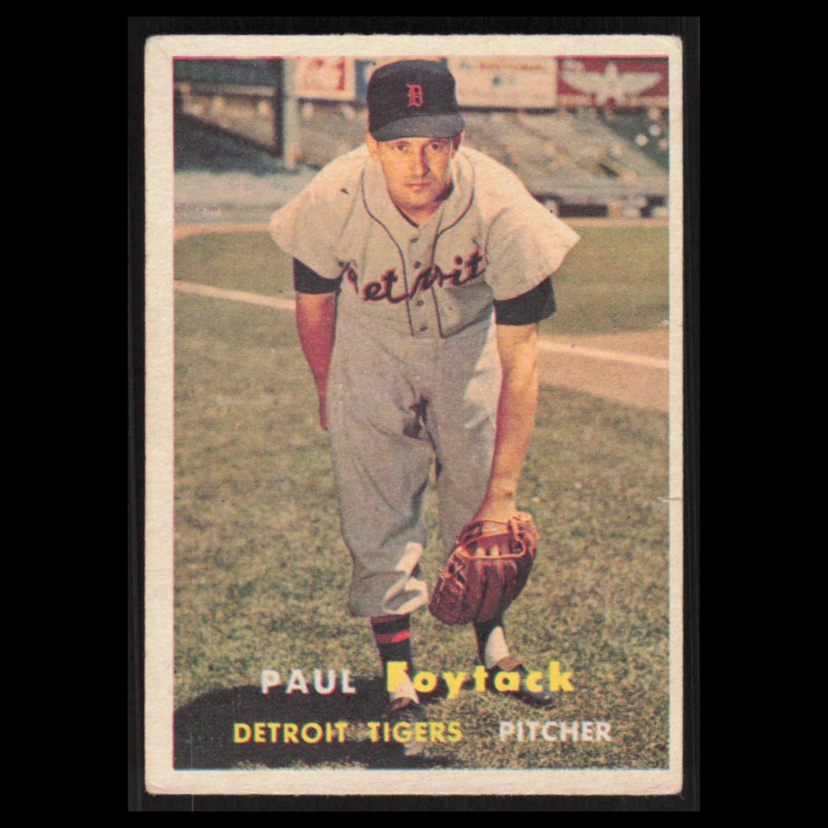 Paul Foytack #77 1957 Topps Detroit Tigers Baseball Card MLB NM