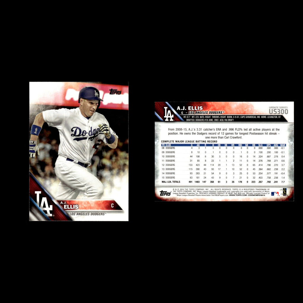 A.J. Ellis #US300 2016 Topps Update Los Angeles Dodgers Baseball Card MLB NM