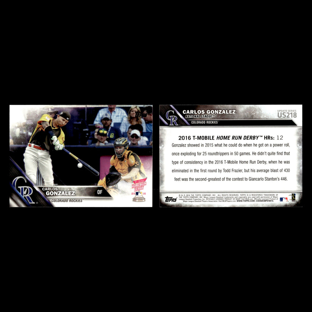 Carlos Gonzalez #US218 2016 Topps Update Colorado Rockies Baseball Card MLB NM