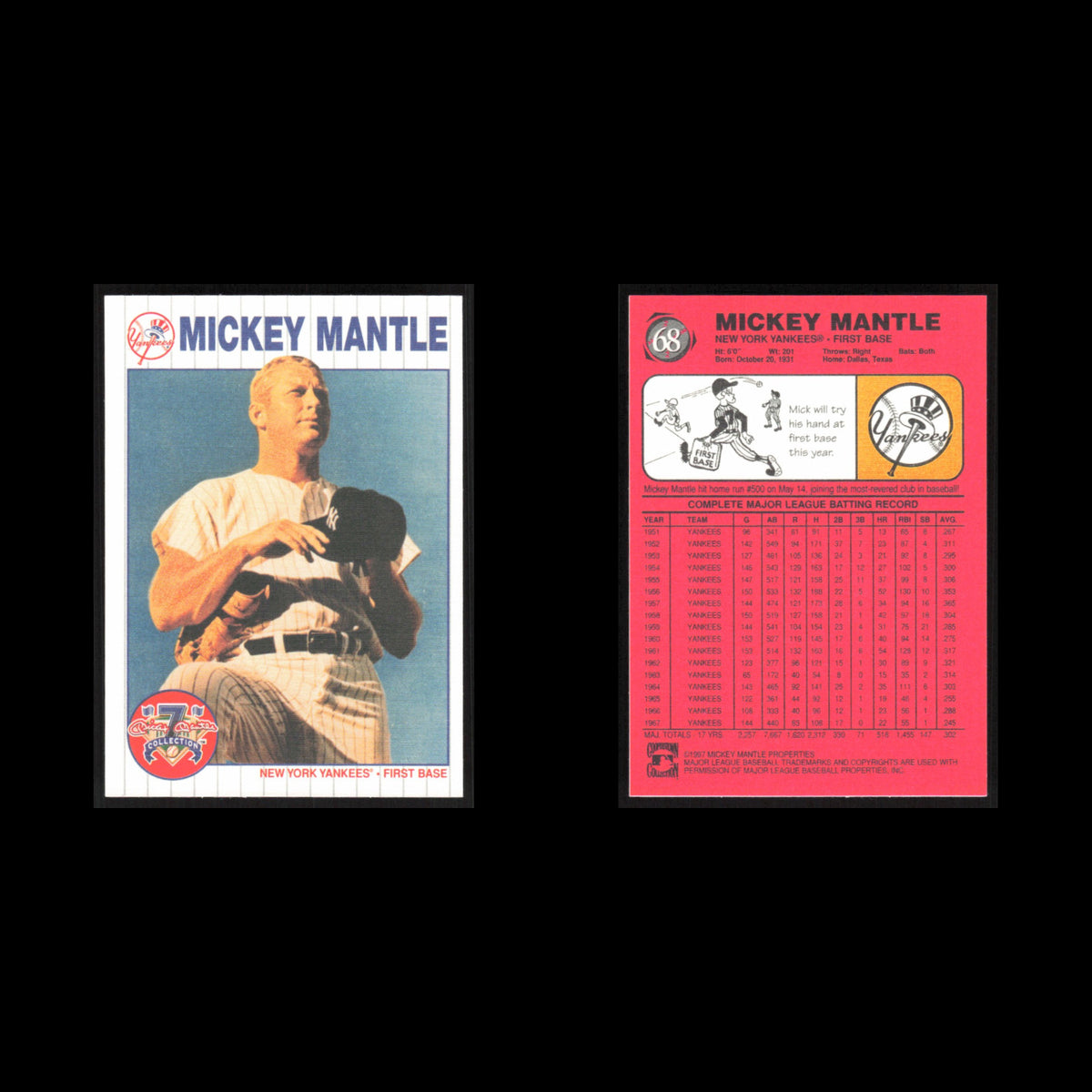 Mickey Mantle #68 1997 Scoreboard Mickey Mantle New York Yankees Baseball Card