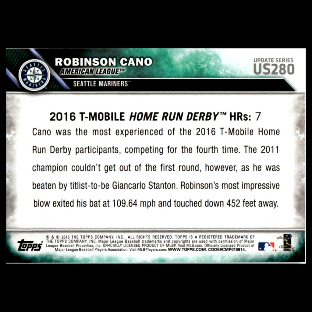 Robinson Cano #US280 2016 Topps Update Seattle Mariners Baseball Card MLB NM