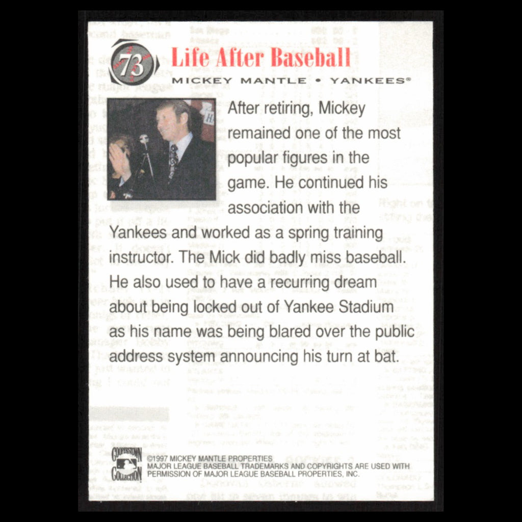 Mickey Mantle #73 1997 Scoreboard Mickey Mantle New York Yankees Baseball Card