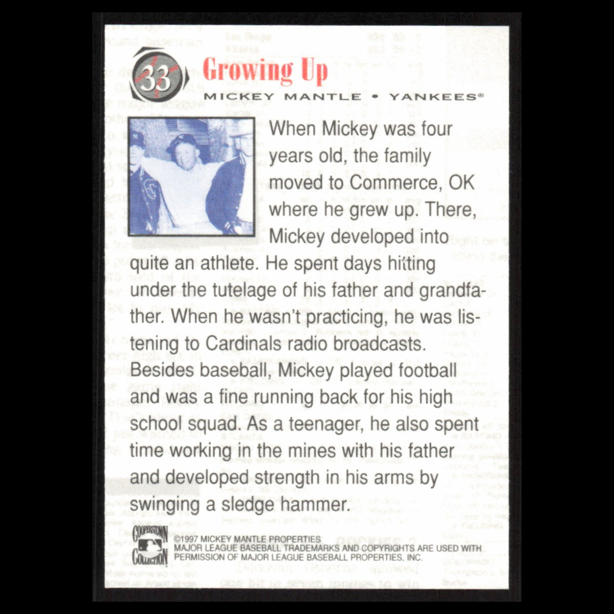 Mickey Mantle #33 1997 Scoreboard Mickey Mantle New York Yankees Baseball Card
