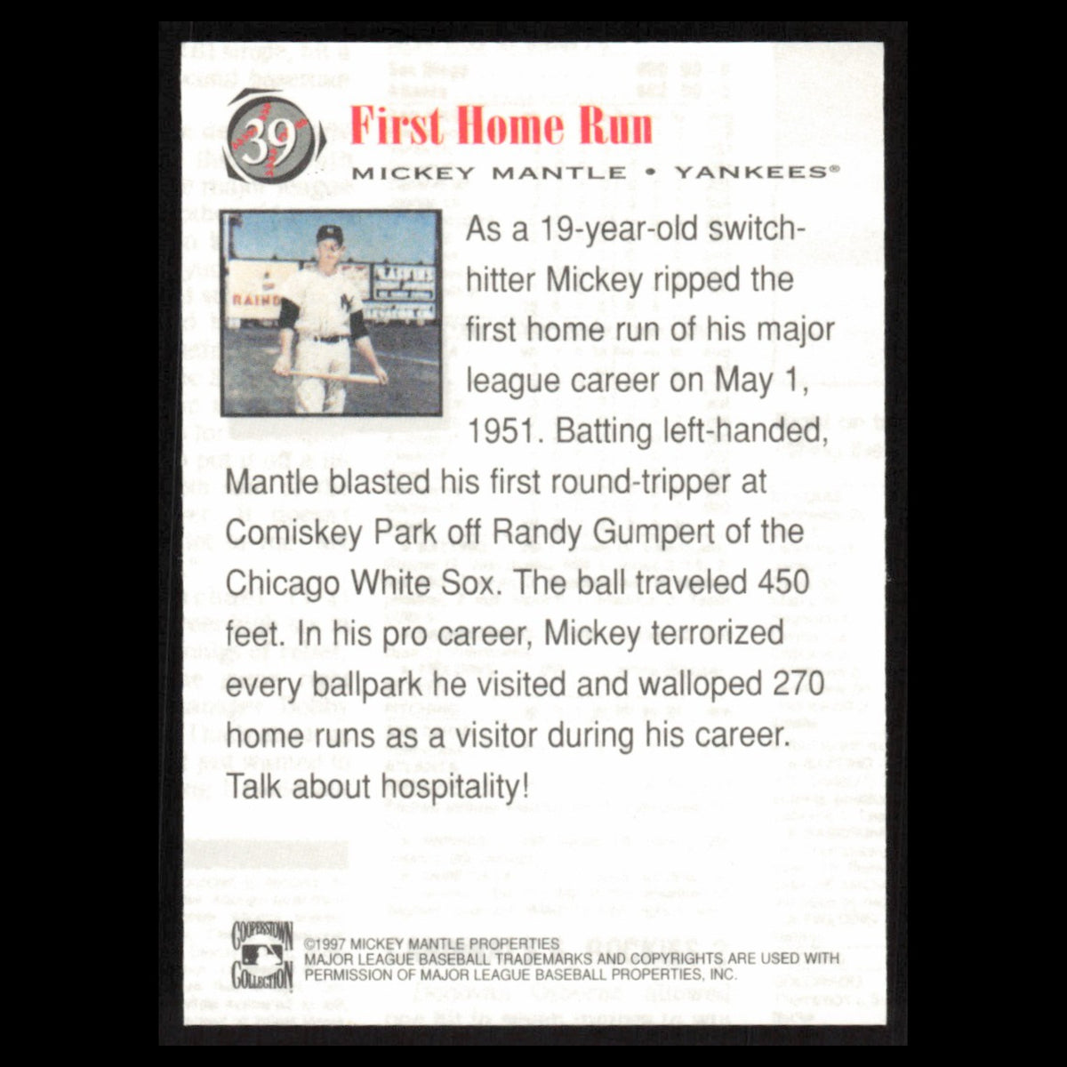 Mickey Mantle #39 1997 Scoreboard Mickey Mantle New York Yankees Baseball Card