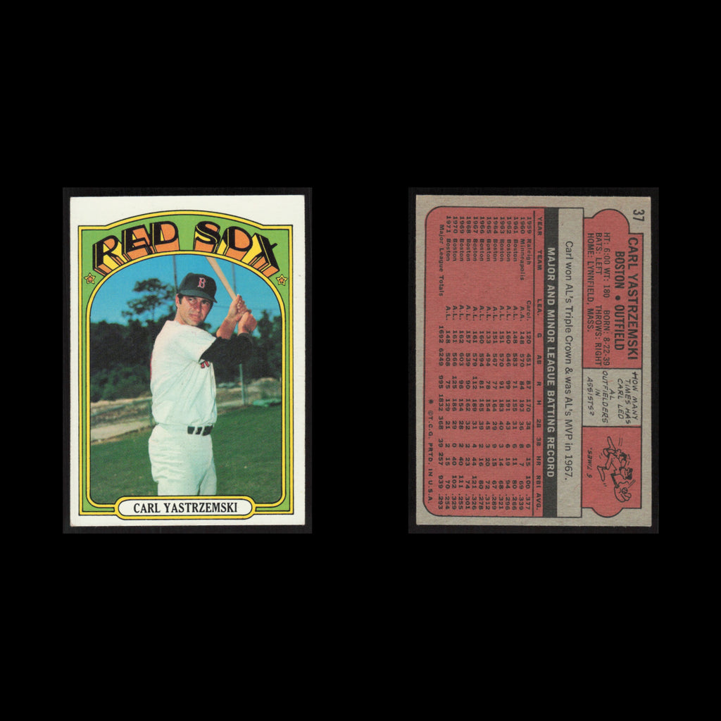 Carl Yastrzemski #37 1972 Topps Boston Red Sox Baseball Card MLB NM
