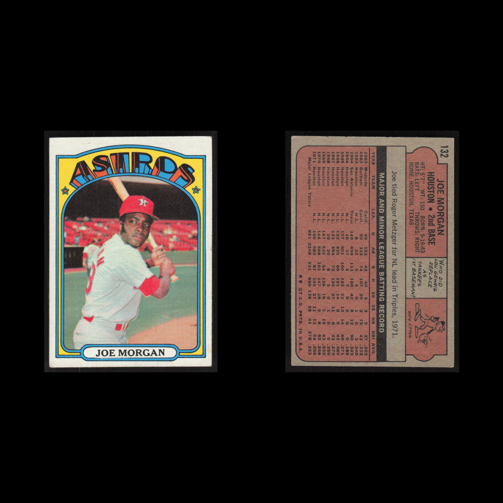 Joe Morgan #132 1972 Topps Houston Astros Baseball Card MLB NM