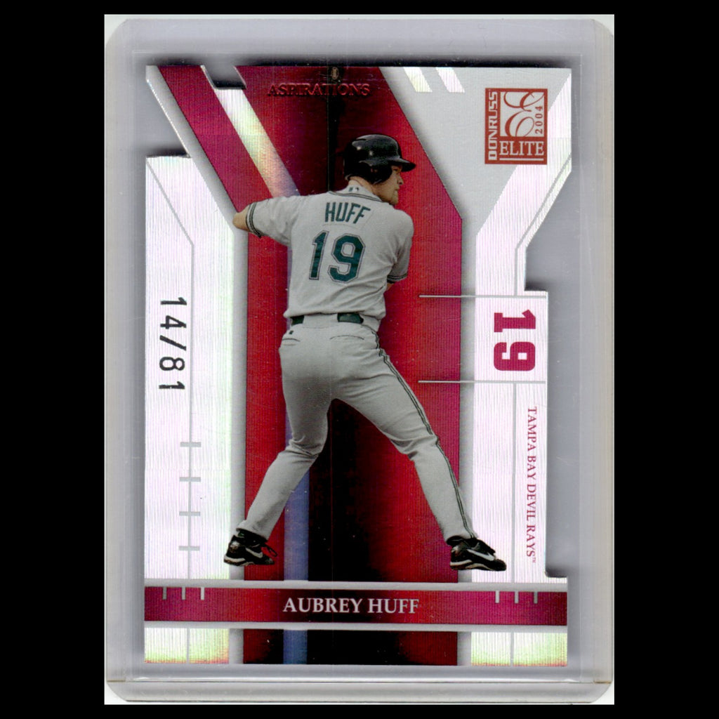Aubrey Huff /81 #60 2004 Donruss Elite Aspirations Tampa Bay Devil Rays Baseball