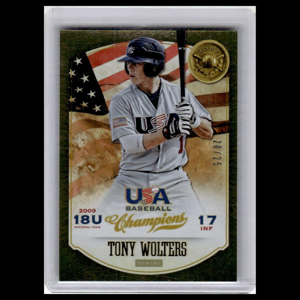 Tony Wolters /25 #13 2013 Panini USA Champions Gold USA Baseball Card MLB NM