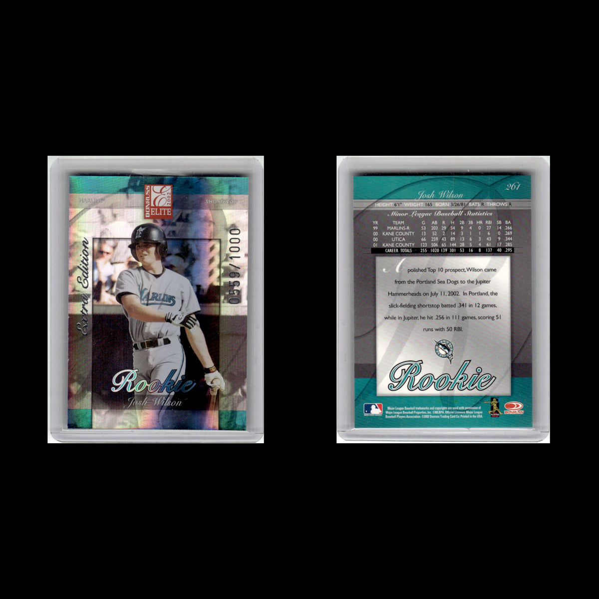Josh Wilson Rookie /1000 #261 2002 Donruss Elite Extra Edition Florida Marlins