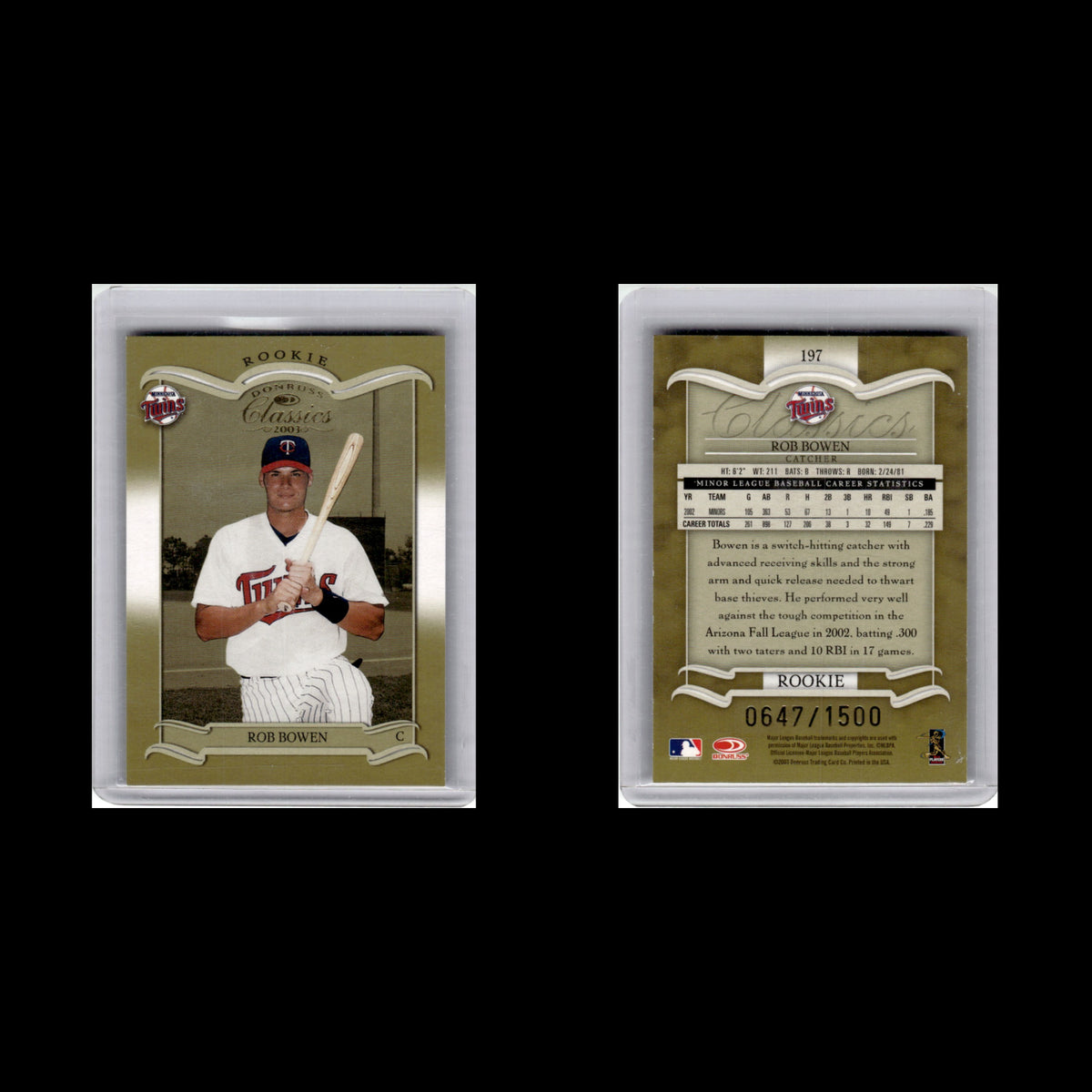 Rob Bowen Rookie /1500 #197 2003 Donruss Classics Minnesota Twins Baseball Card