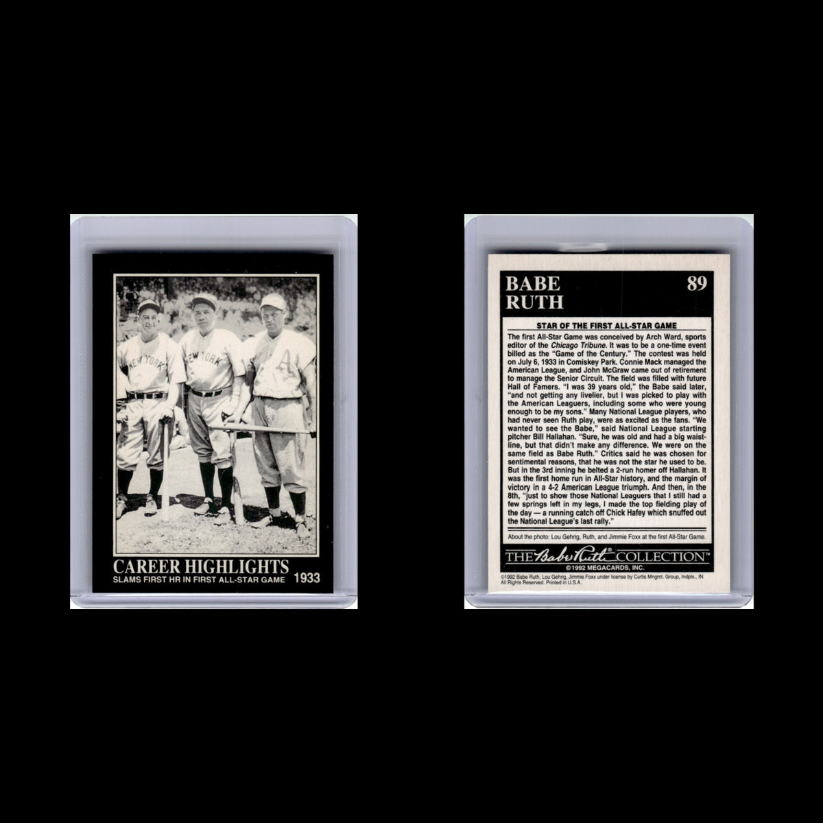 Babe Ruth #89 1992 Megacards Babe Ruth Collection New York Yankees Baseball Card