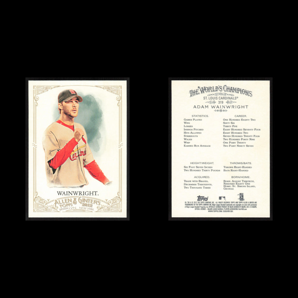 Adam Wainwright #319 2012 Topps Allen - Ginter St. Louis Cardinals Baseball Card