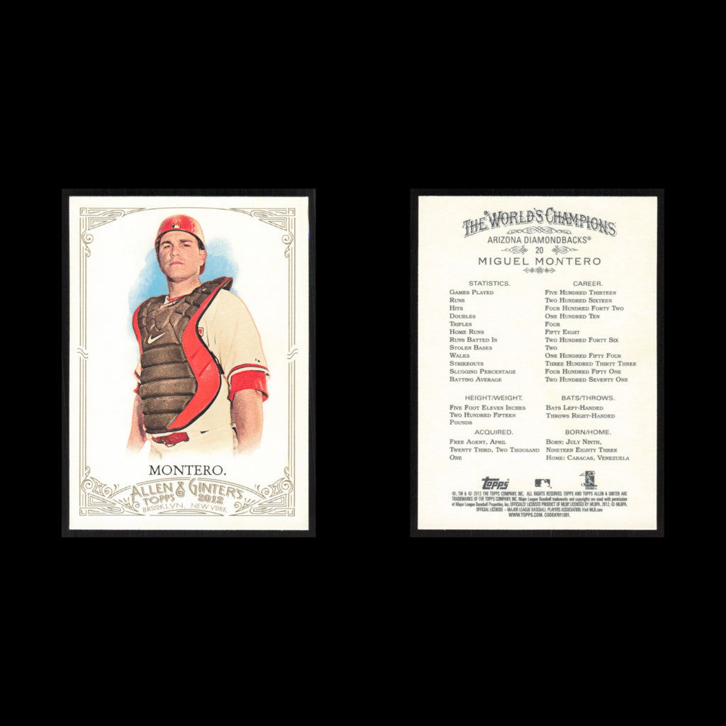 Miguel Montero #20 2012 Topps Allen - Ginter Arizona Diamondbacks Baseball Card