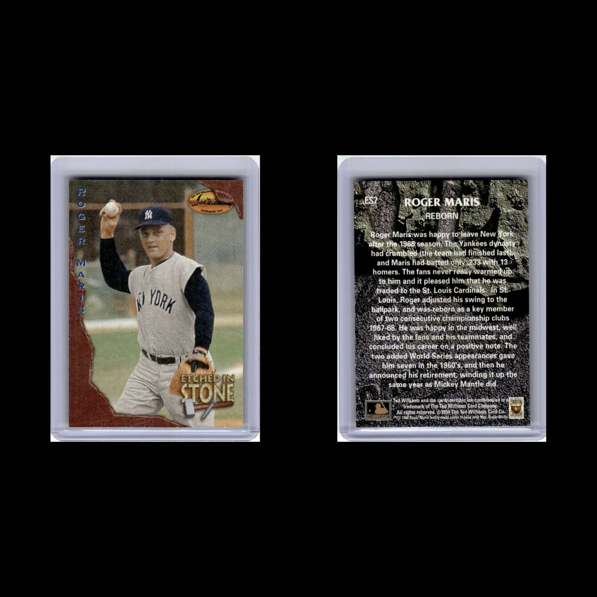 Roger Maris #ES7 1994 Ted Williams New York Yankees Baseball Card MLB NM