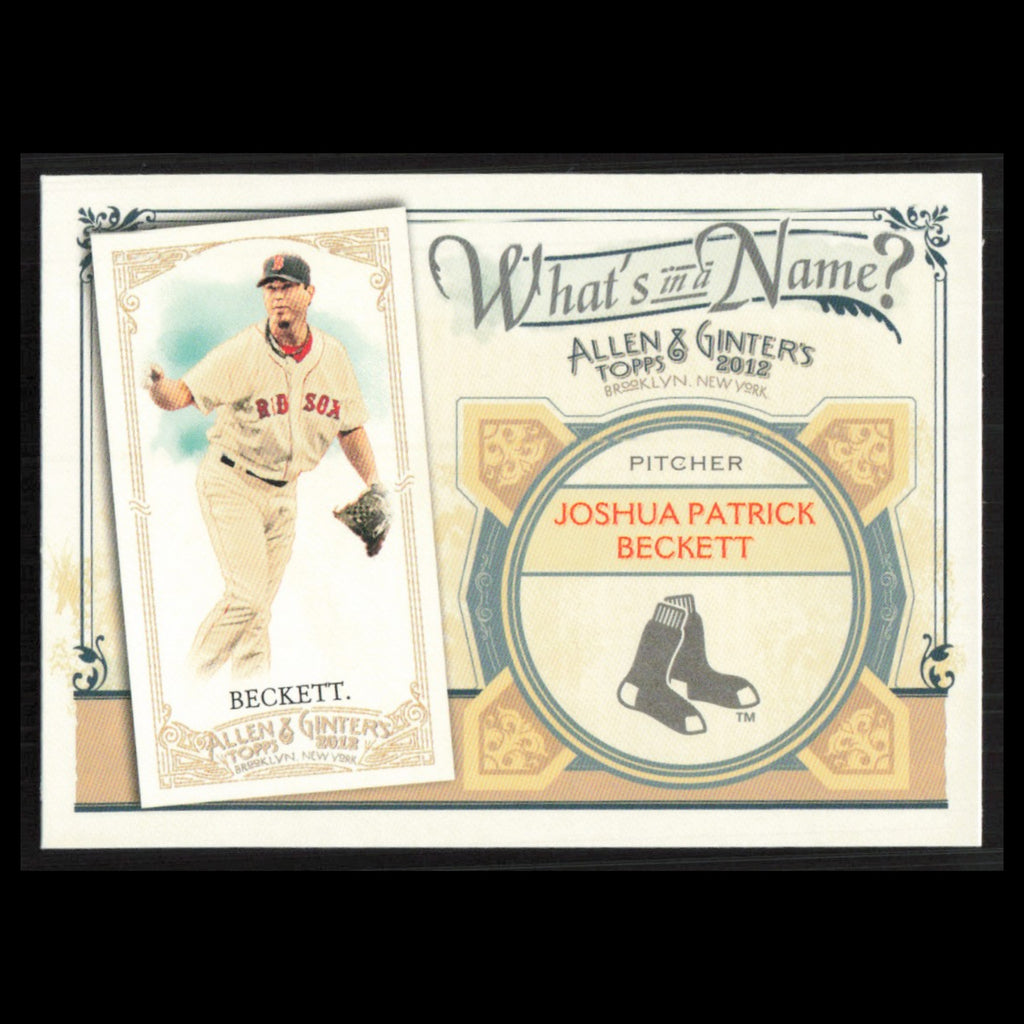 Josh Beckett #WIN57 2012 Topps Allen - Ginter Whats in a Name Boston Red Sox MLB