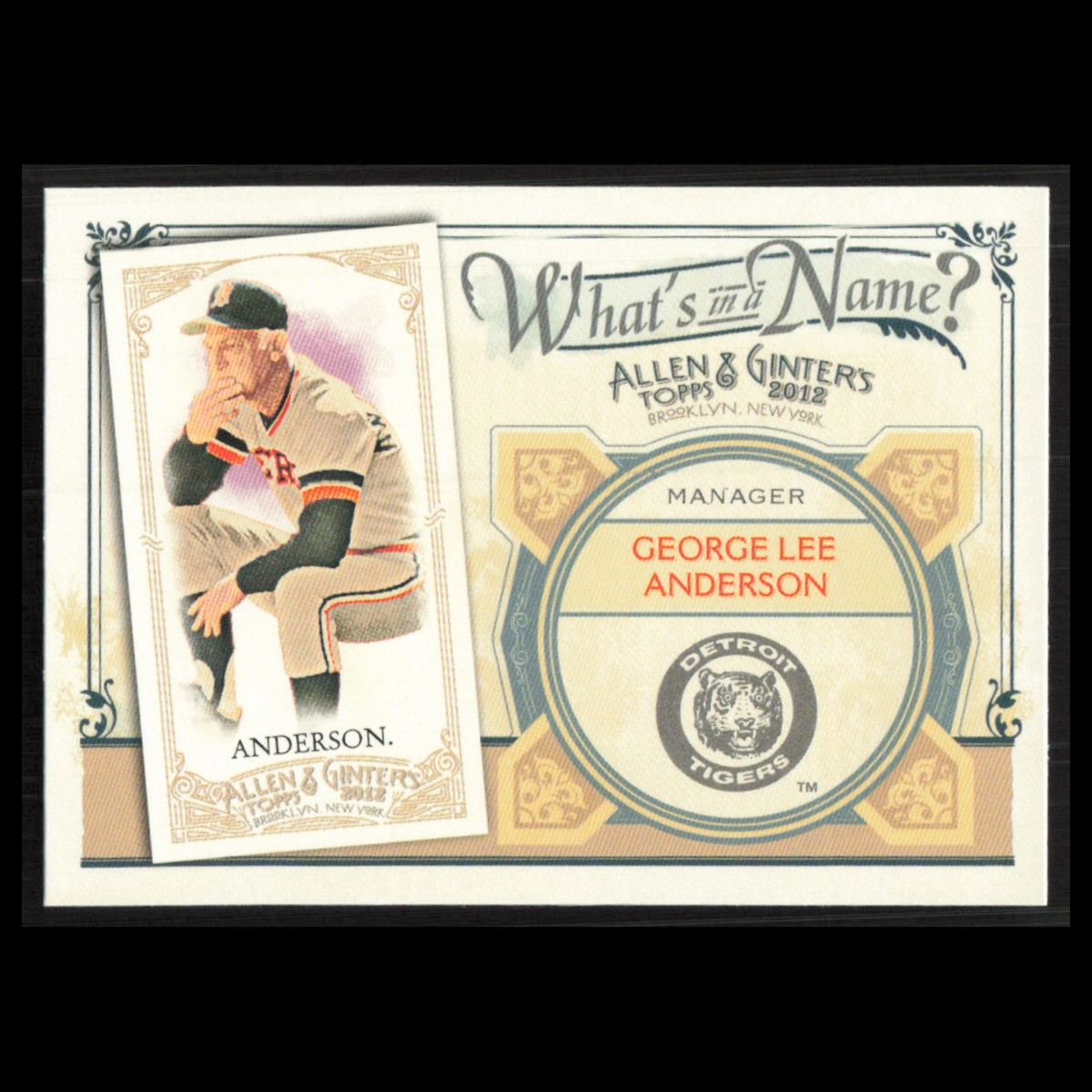 Sparky Anderson #WIN66 2012 Topps Allen - Ginter Whats in a Name Detroit Tigers