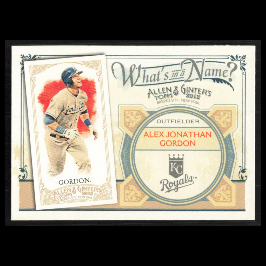 Alex Gordon #WIN88 2012 Topps Allen - Ginter Whats in a Name Kansas City Royals