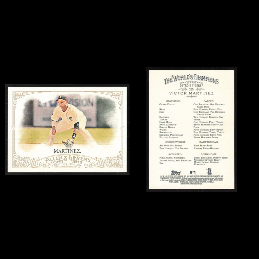 Victor Martinez #235 2012 Topps Allen - Ginter Detroit Tigers Baseball Card MLB