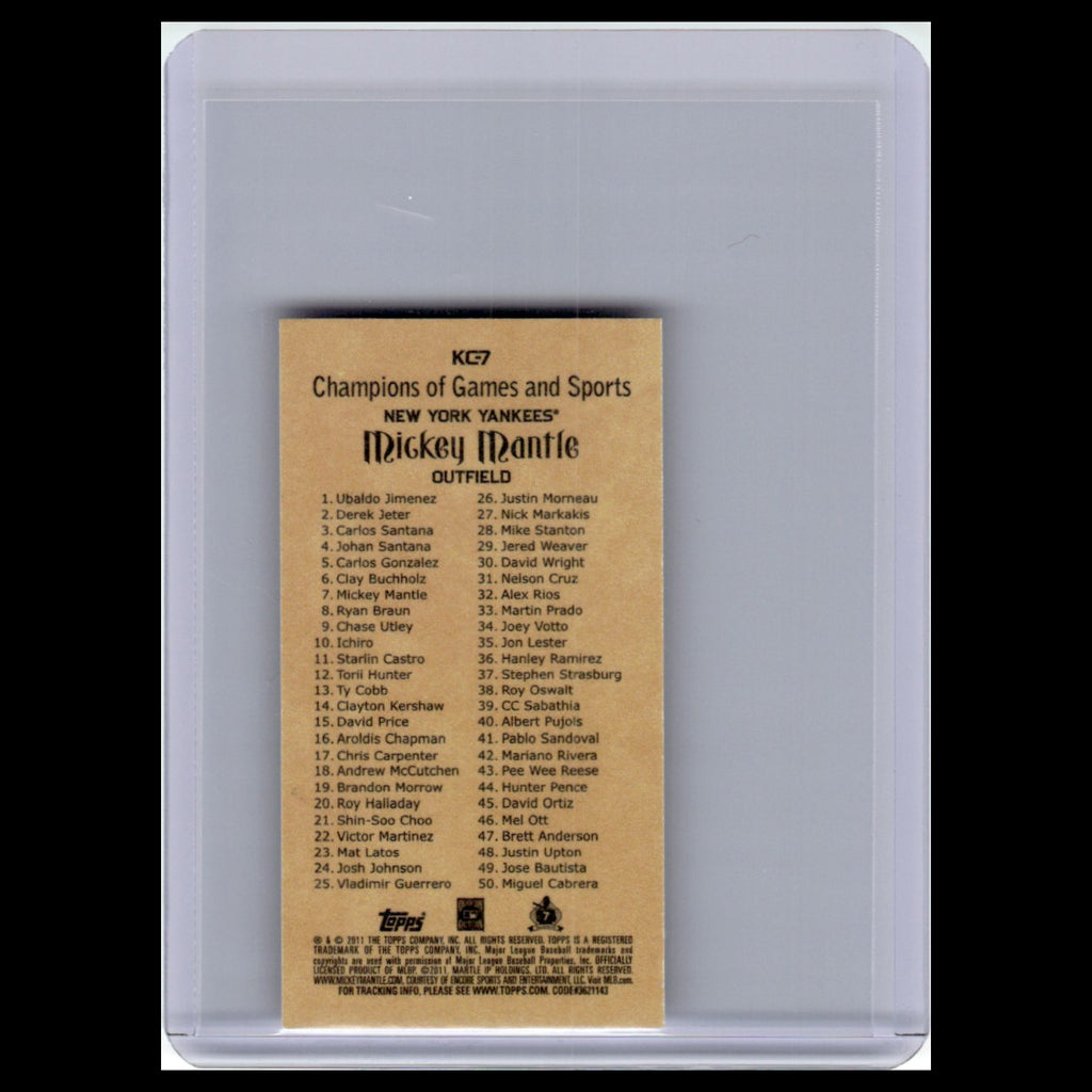 Mickey Mantle #KC7 2011 Topps New York Yankees Baseball Card MLB NM