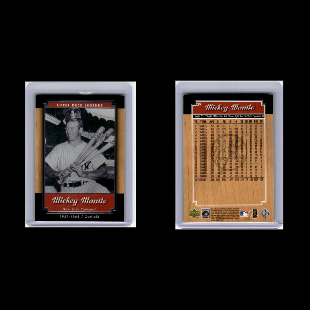 Mickey Mantle #39 2001 Upper Deck Legends New York Yankees Baseball Card MLB NM