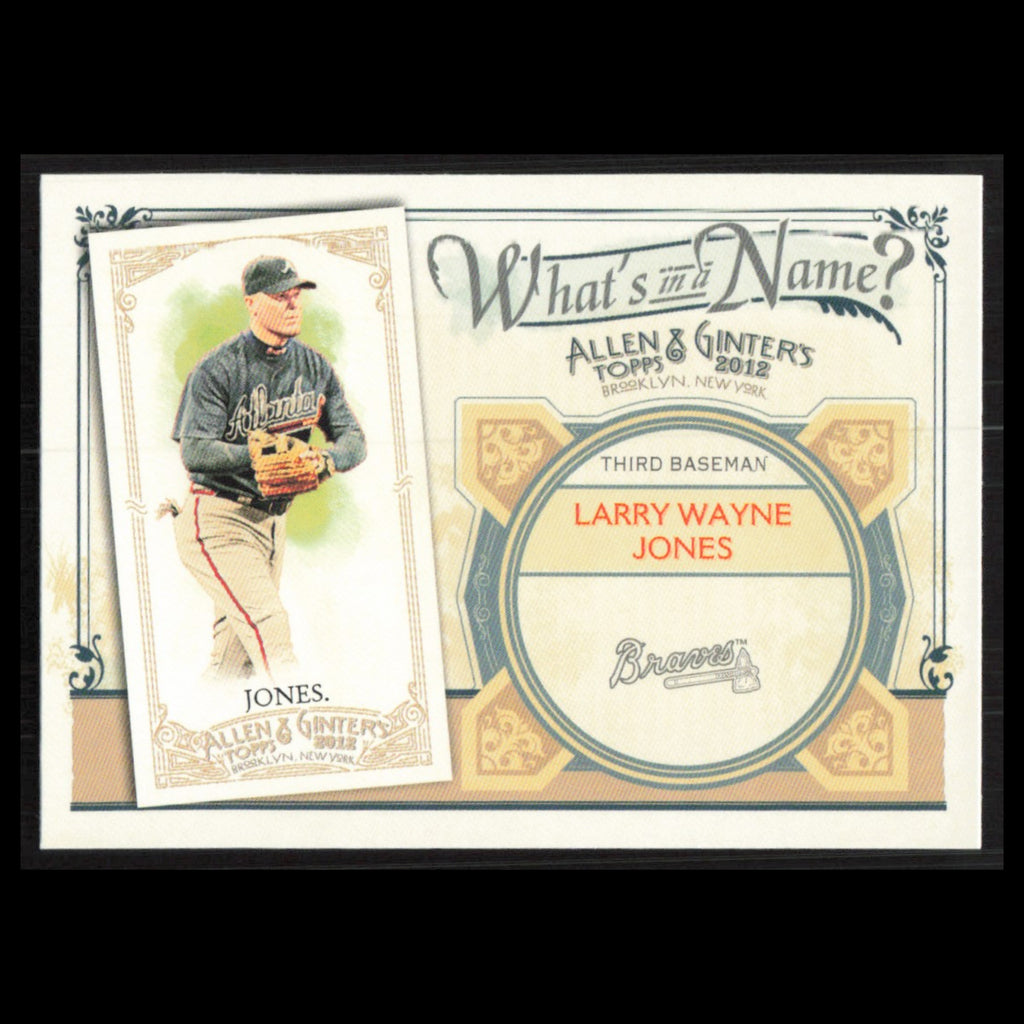 Chipper Jones #WIN14 2012 Topps Allen - Ginter Whats in a Name Atlanta Braves NM