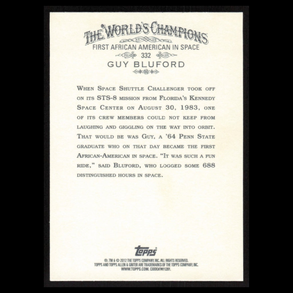 Guy Bluford #332 2012 Topps Allen - Ginter Baseball Card MLB NM