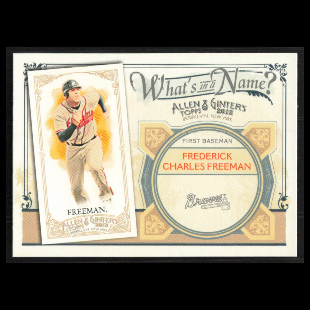 Freddie Freeman #WIN32 2012 Topps Allen - Ginter Whats in a Name Atlanta Braves