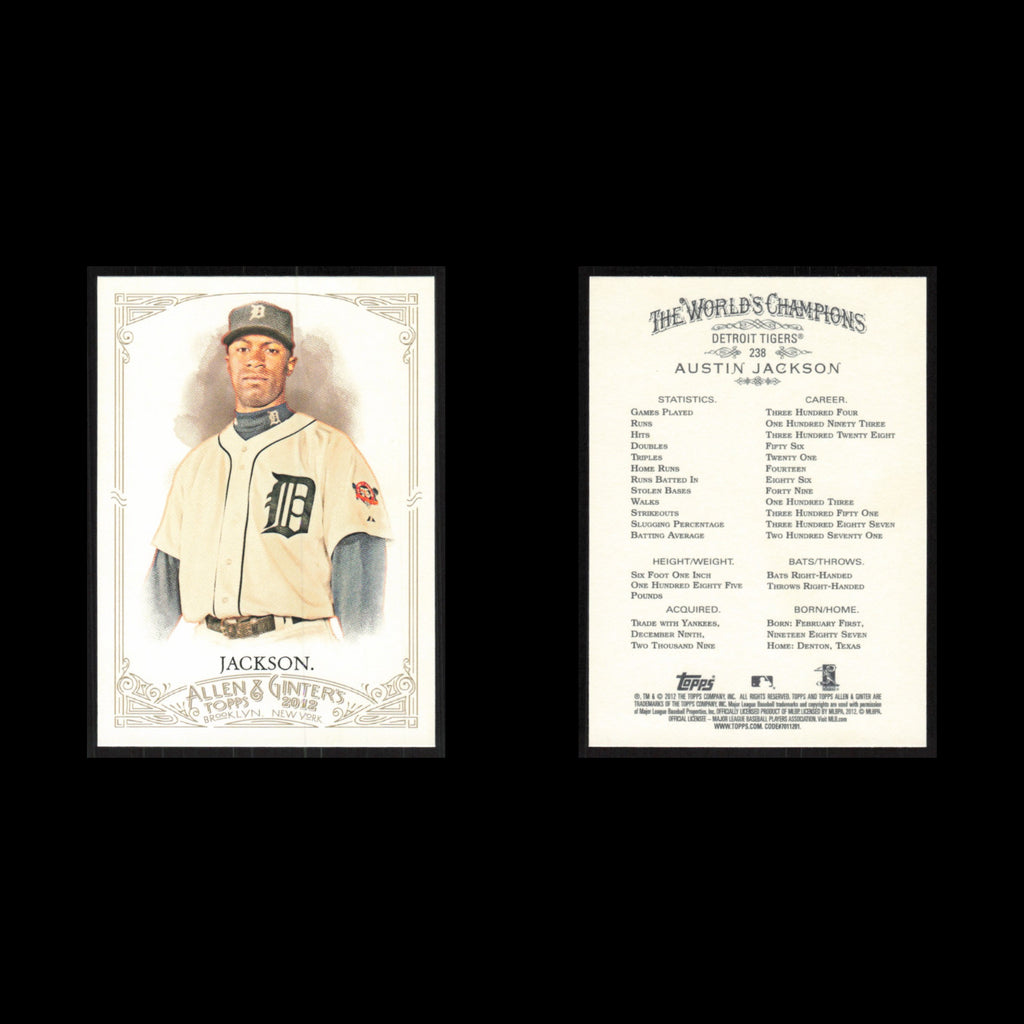 Austin Jackso #238 2012 Topps Allen - Ginter Detroit Tigers Baseball Card MLB NM