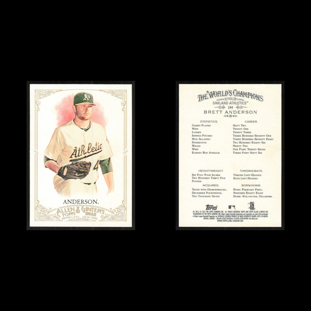 Brett Anderson #244 2012 Topps Allen - Ginter Oakland Athletics Baseball Card NM