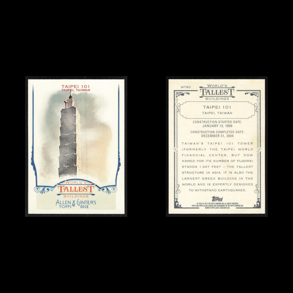 Taipeil 101 #WTB2 2012 Topps Allen - Ginter Worlds Tallest Buildings Baseball NM