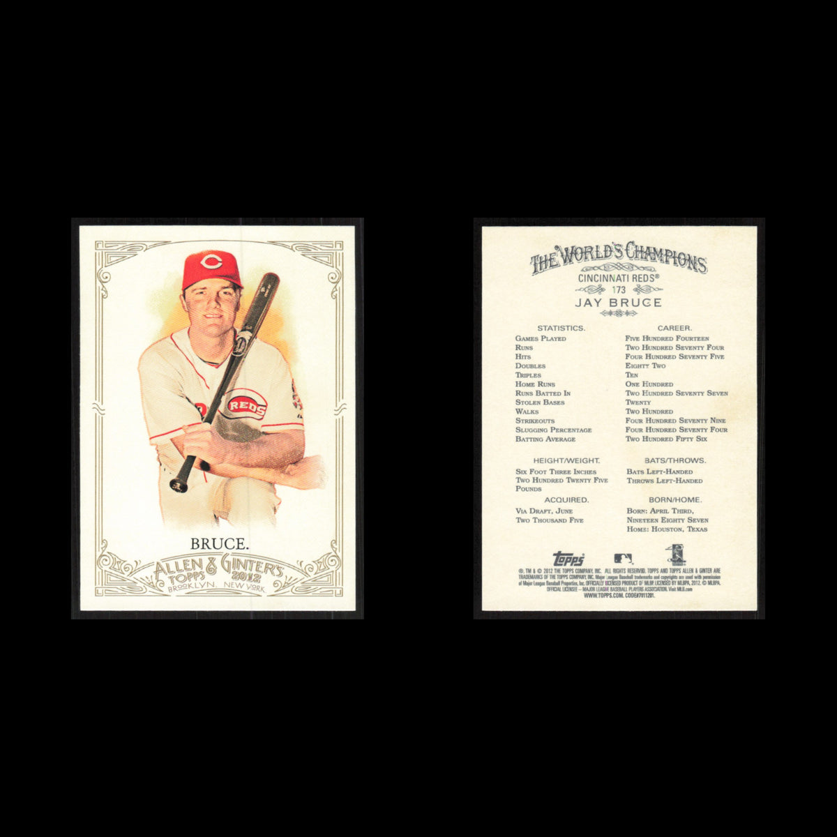 Jay Bruce #173 2012 Topps Allen - Ginter Cincinnati Reds Baseball Card MLB NM