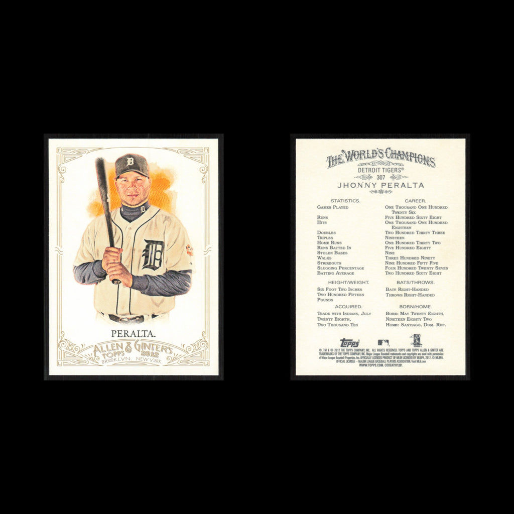 Jhonny Peralta #307 2012 Topps Allen - Ginter Detroit Tigers Baseball Card MLB