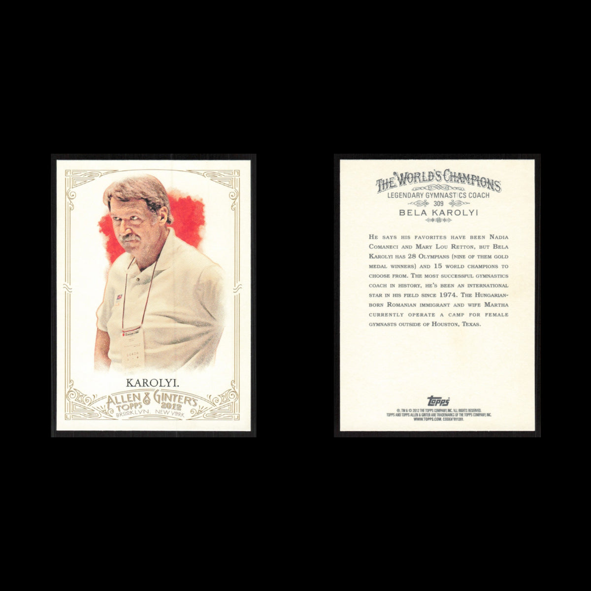Bela Karolyi #309 2012 Topps Allen - Ginter Gymnastics Coach Baseball Card MLB
