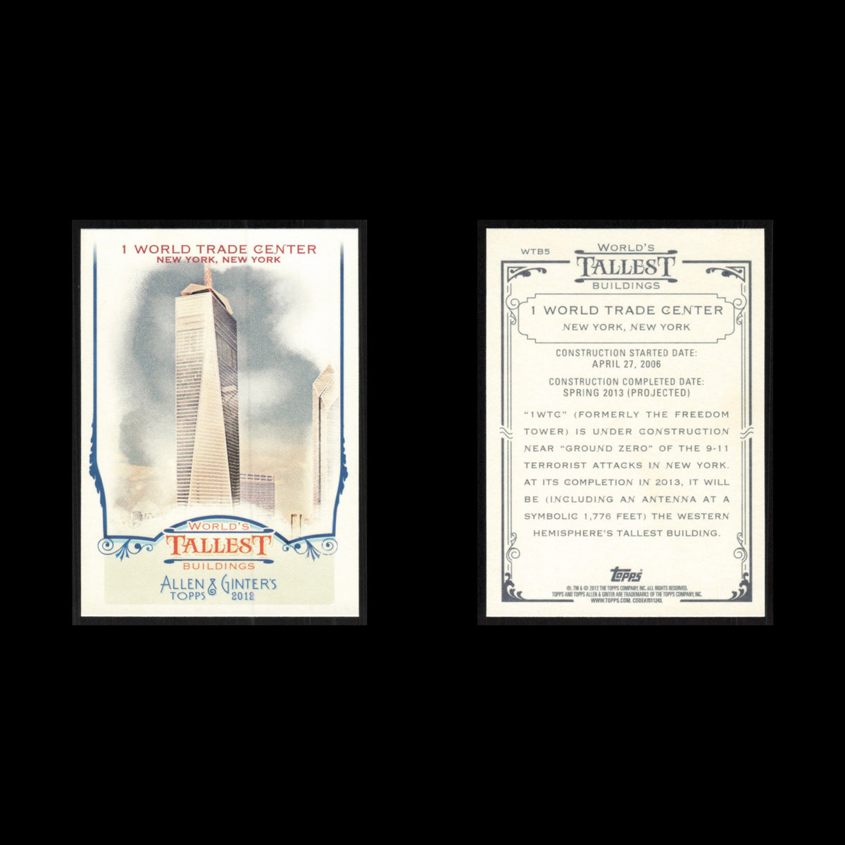 1 World Trade Center #WTB5 2012 Topps Allen - Ginter Worlds Tallest Buildings NM