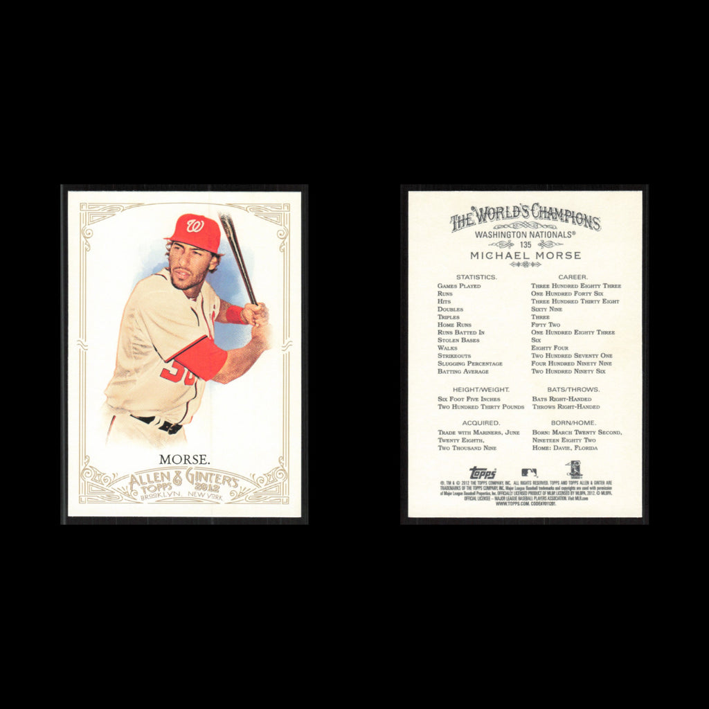 Michael Morse #135 2012 Topps Allen - Ginter Washington Nationals Baseball Card
