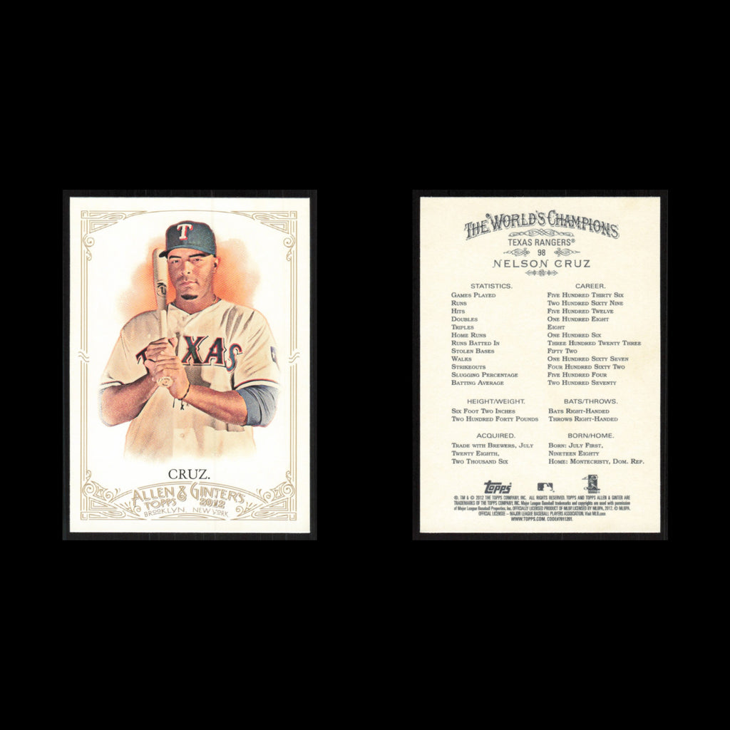 Nelson Cruz #98 2012 Topps Allen - Ginter Texas Rangers Baseball Card MLB NM