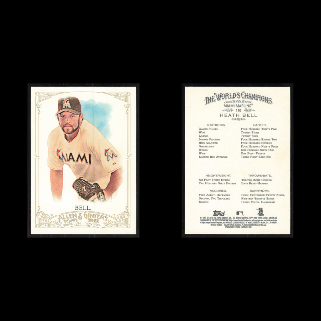 Heath Bell #110 2012 Topps Allen - Ginter Miami Marlins Baseball Card MLB NM