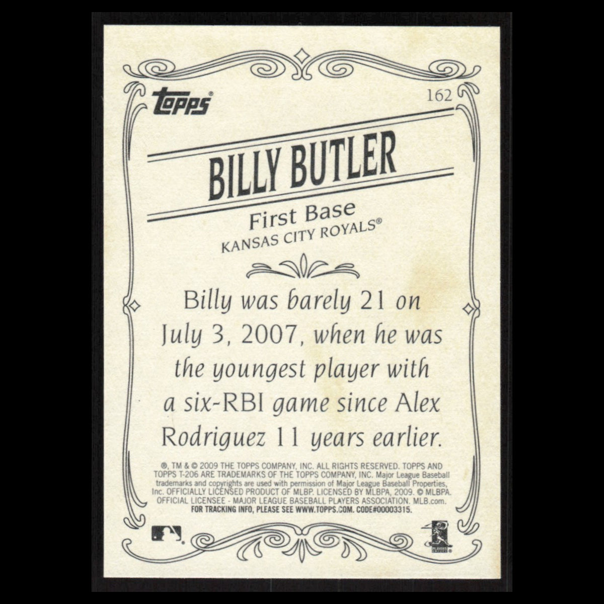 Bully Butler #413 2009 Topps 206 Kansas City Royals Baseball Card MLB NM